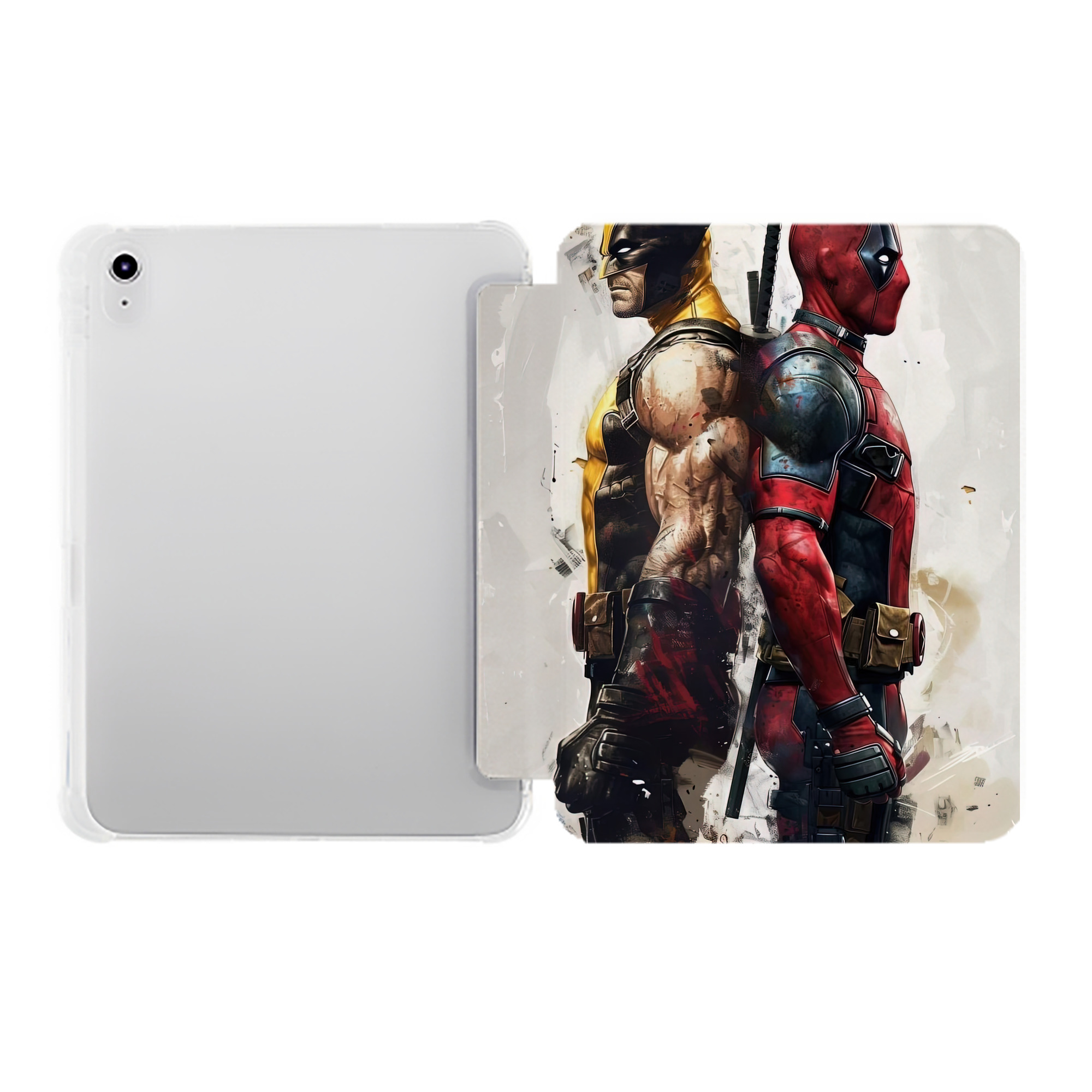 （画像用） Deadpool デッドプール IPad ケース ペン収納付き 三つ折りスタンド PUレザー×シリコン 対応機種9.5/10.5/10.9インチ